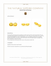 1.83 Ct.Tw.Total Carat Weight Yellow Sapphire Pair from Ceylon (Sri Lanka) Appraisal