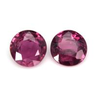 1.50 Ct.Tw.Total Carat Weight Purplish Pink Sapphire Pair from Thailand Video