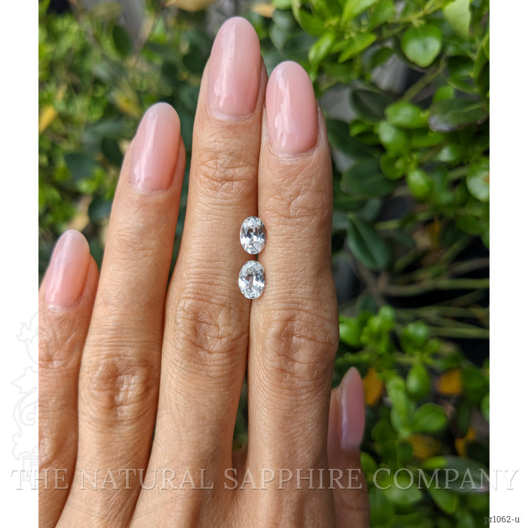 1.91 Ct.Tw. White Sapphire Pair from Ceylon (Sri Lanka)