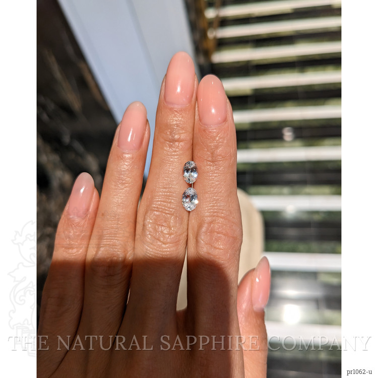 1.91 Ct.Tw. White Sapphire Pair from Ceylon (Sri Lanka)