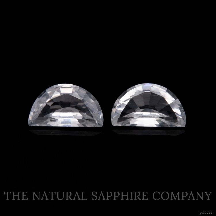 1.16 Ct.Tw. White Sapphire Pair from Ceylon (Sri Lanka)