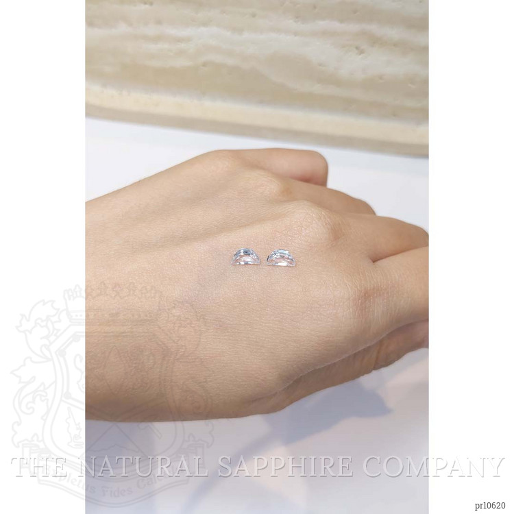 1.16 Ct.Tw. White Sapphire Pair from Ceylon (Sri Lanka)