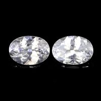 1.96 Ct.Tw.Total Carat Weight White Sapphire Pair from Ceylon (Sri Lanka) Video