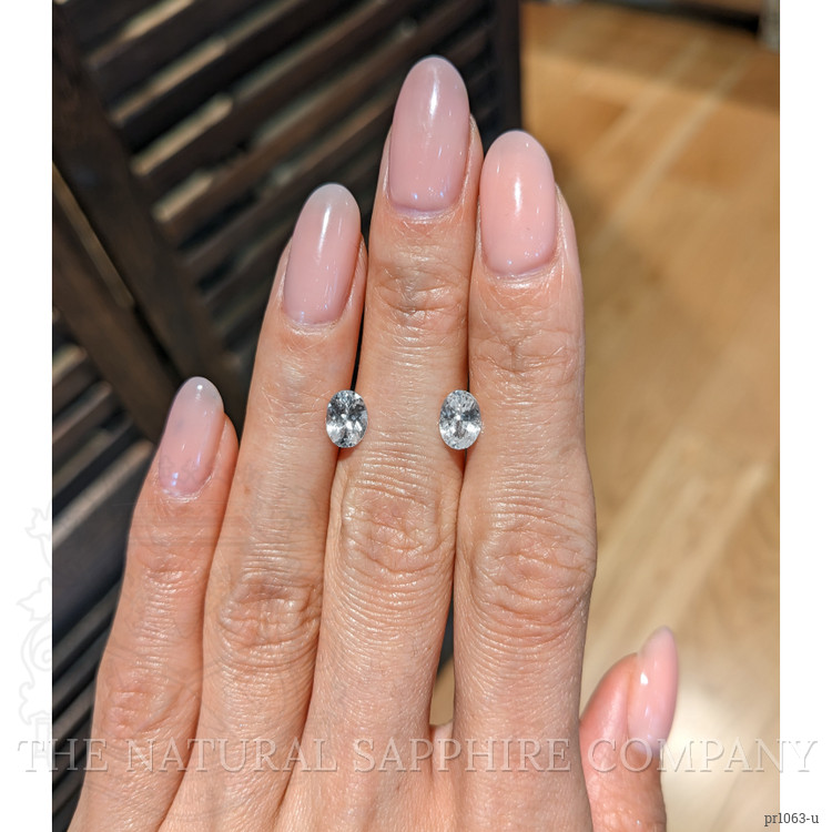 1.96 Ct.Tw. White Sapphire Pair from Ceylon (Sri Lanka)