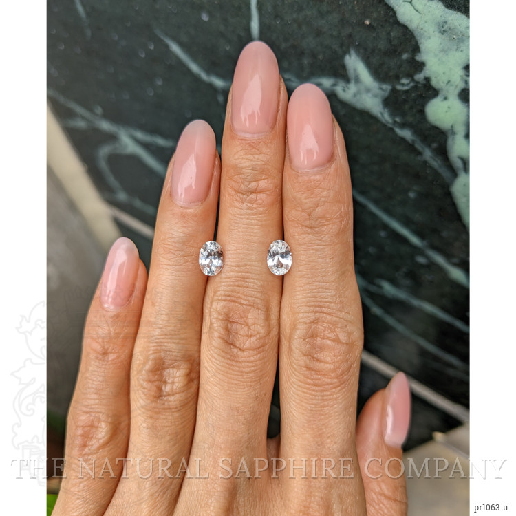 1.96 Ct.Tw. White Sapphire Pair from Ceylon (Sri Lanka)
