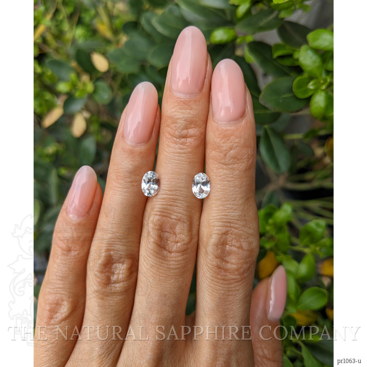 1.96 Ct.Tw. White Sapphire Pair from Ceylon (Sri Lanka)