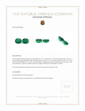 3.25 Ct.Tw.Total Carat Weight Emerald Pair from Zambia Appraisal