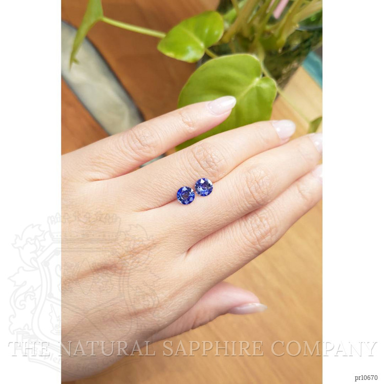 1.77 Ct.Tw. Blue Sapphire Pair from Ceylon (Sri Lanka)