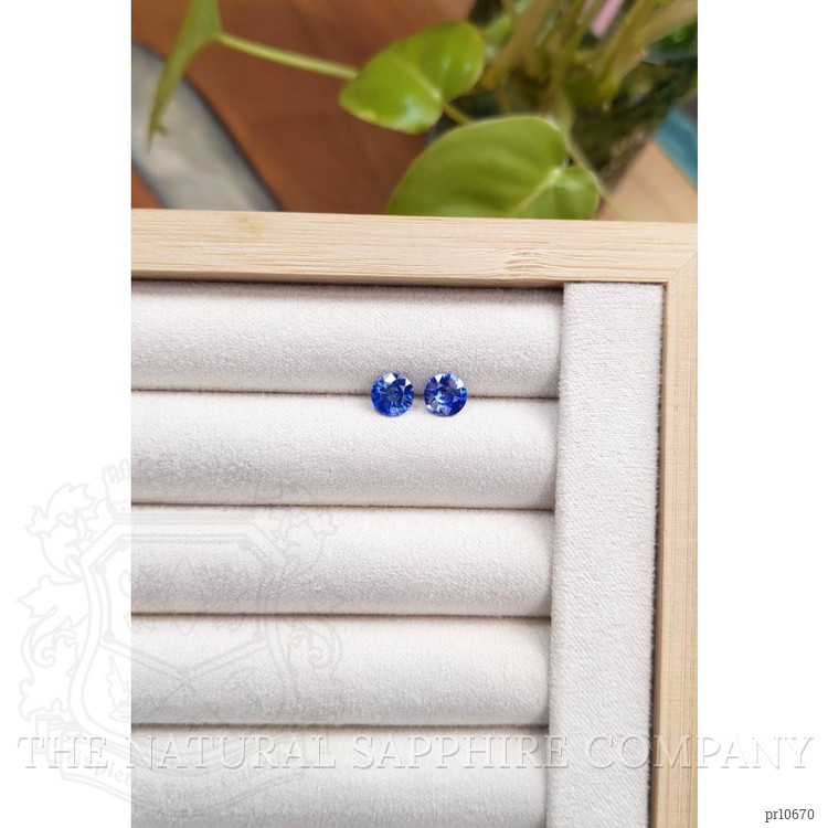 1.77 Ct.Tw. Blue Sapphire Pair from Ceylon (Sri Lanka)