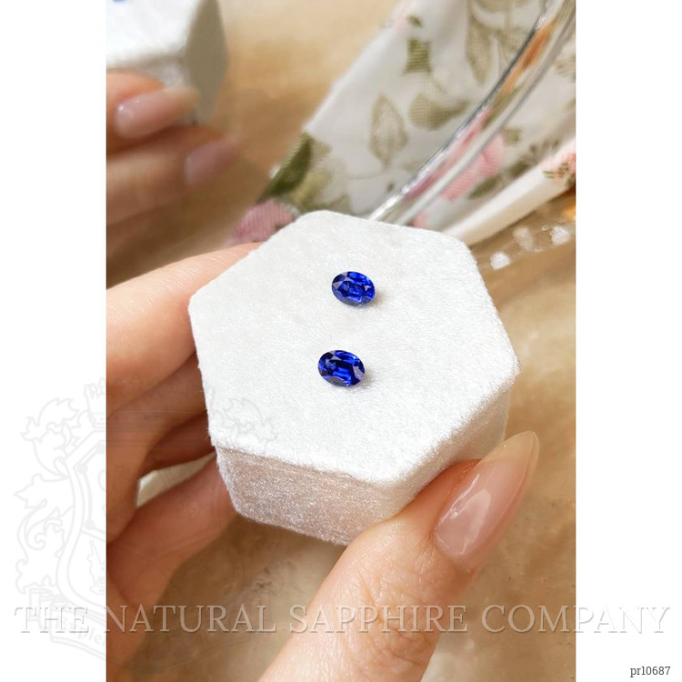 1.77 Ct.Tw. Blue Sapphire Pair from Ceylon (Sri Lanka)