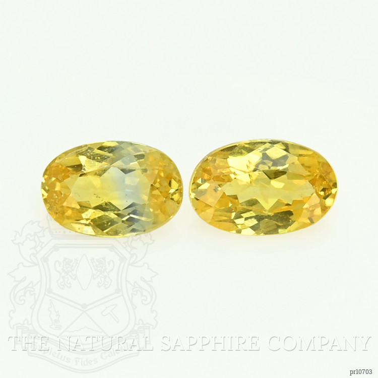 0.77 Ct.Tw. Yellow Sapphire Pair from Ceylon (Sri Lanka)