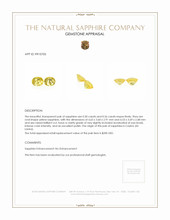 0.66&nbsp;Ct.Tw.Total Carat Weight Yellow Sapphire Pair from Ceylon (Sri Lanka) Appraisal