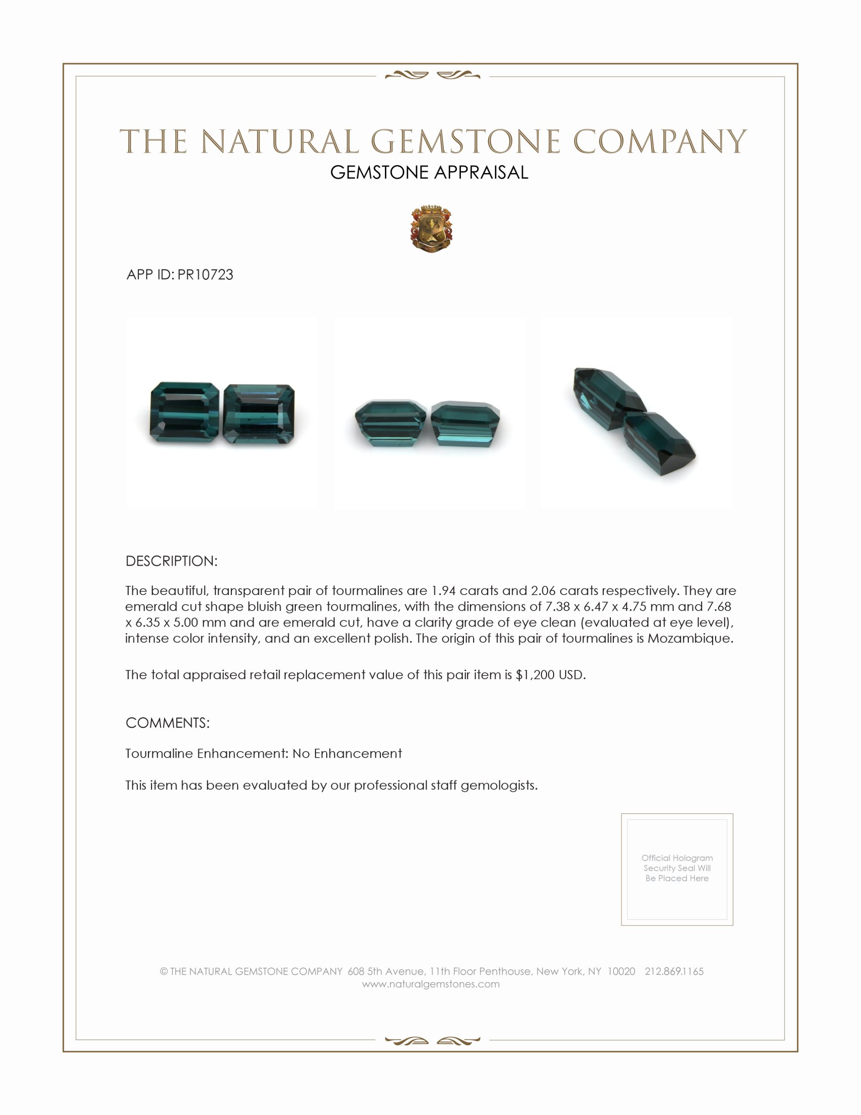 4.00 Ct.Tw. Tourmaline Pair from Mozambique