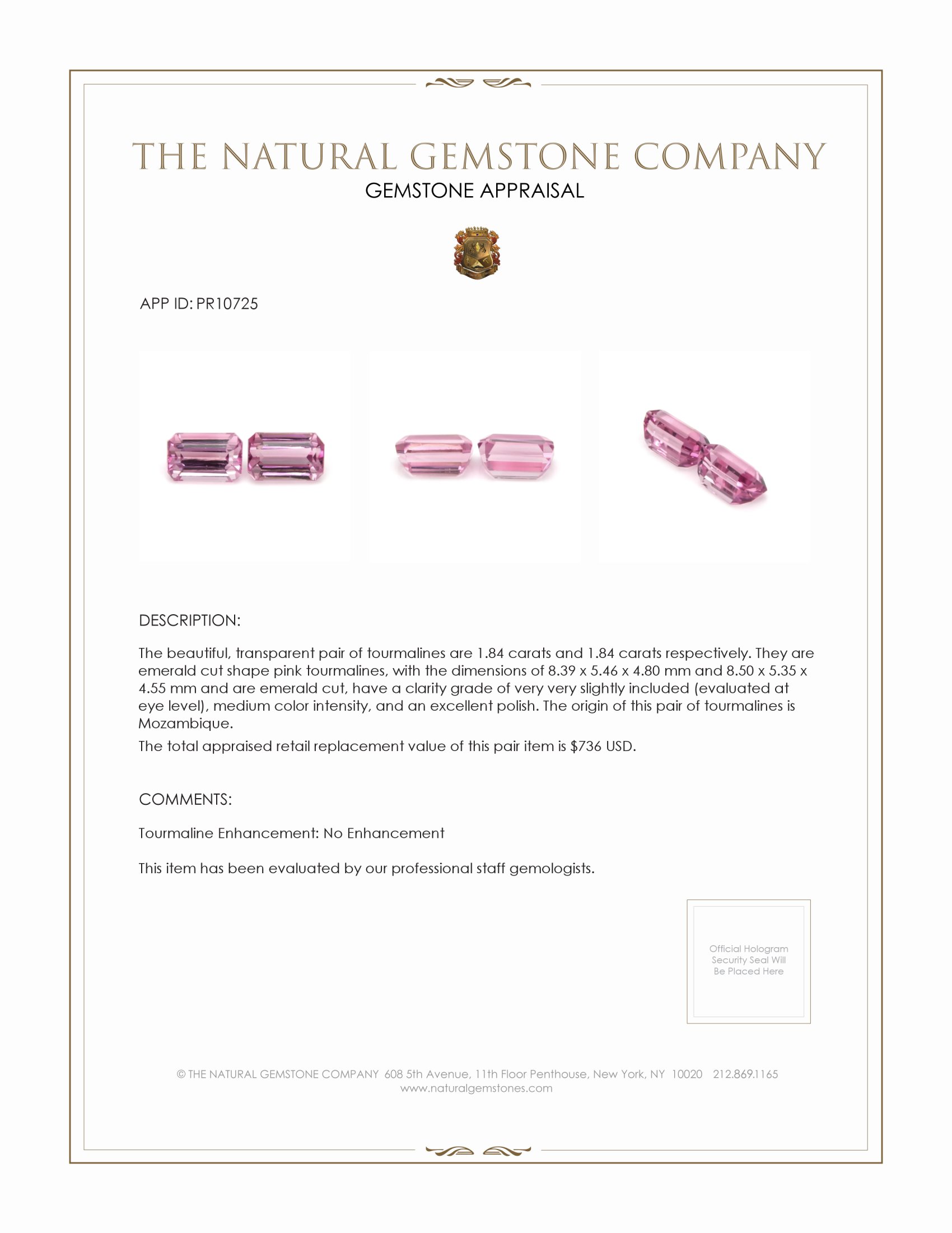 3.68 Ct.Tw. Tourmaline Pair from Mozambique