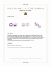 4.97 Ct.Tw.Total Carat Weight Purplish Pink Kunzite Pair from Afghanistan Appraisal