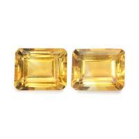 6.96 Ct.Tw. Emerald Cut Citrine Pair