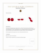 1.35 Ct.Tw.Total Carat Weight Ruby Pair from Mozambique Appraisal
