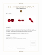 1.47 Ct.Tw.Total Carat Weight Ruby Pair from Mozambique Appraisal