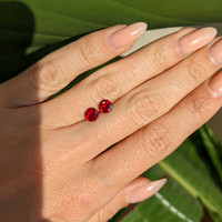 1.35 Ct.Tw.Total Carat Weight Ruby Pair from Mozambique Life Style