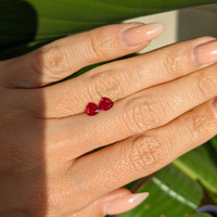 0.86 Ct.Tw.Total Carat Weight Ruby Pair from Mozambique Life Style