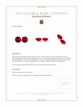 1.44 Ct.Tw.Total Carat Weight Ruby Pair from Mozambique Appraisal