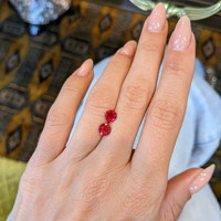 1.44 Ct.Tw.Total Carat Weight Ruby Pair from Mozambique Life Style