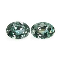 2.07 Ct.Tw.Total Carat Weight Bluish Green Sapphire Pair from Madagascar Video