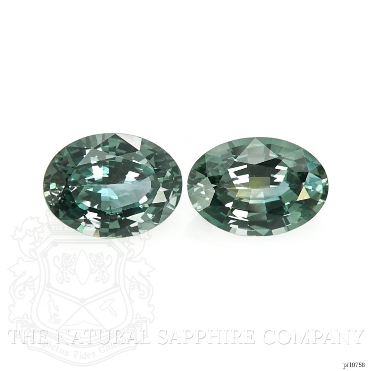 2.07 Ct.Tw. Bluish Green Sapphire Pair from Madagascar