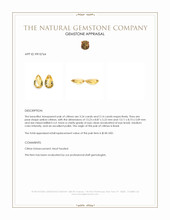 6.38 Ct.Tw.Total Carat Weight Yellow Citrine Pair from Brazil Appraisal