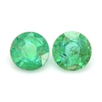 0.41 Ct.Tw.Total Carat Weight Emerald Pair from Zambia Video