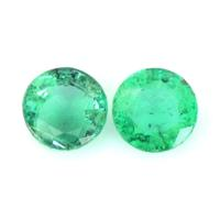 0.59 Ct.Tw.Total Carat Weight Emerald Pair from Zambia Video