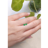 0.59 Ct.Tw.Total Carat Weight Emerald Pair from Zambia Life Style