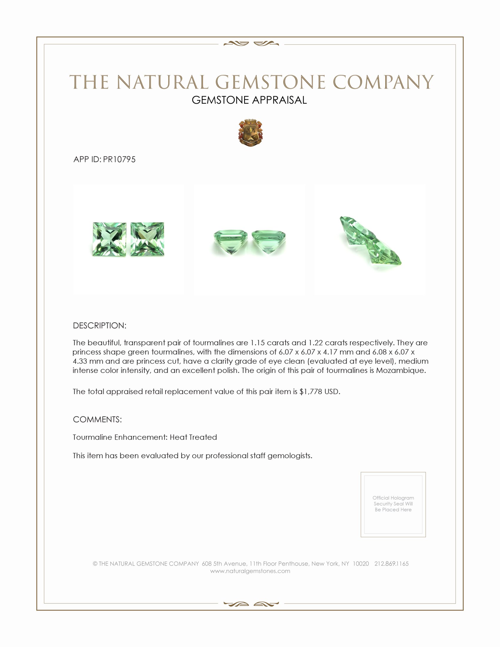 2.37 Ct.Tw. Tourmaline Pair from Mozambique