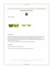 0.95 Ct.Tw.Total Carat Weight Green (Lime Green) Peridot Pair from Ceylon (Sri Lanka) Appraisal