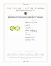 4.14 Ct.Tw.Total Carat Weight Green (Lime Green) Cabochon Peridot Pair from Ceylon (Sri Lanka) Scan Report