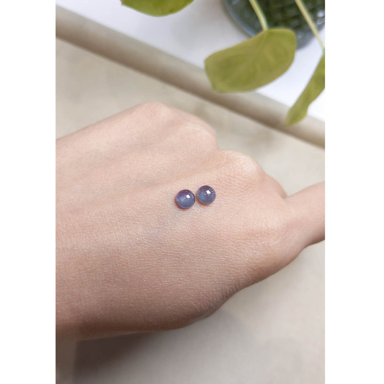 1.61 Ct.Tw. Cabochon Alexandrite Pair from Russia