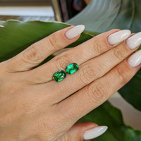 4.11 Ct.Tw.Total Carat Weight Tsavorite Garnet Pair from Tanzania Life Style