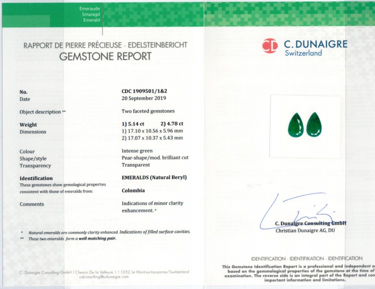 9.92 Ct.Tw. Emerald Pair from Colombia