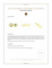 0.73&nbsp;Ct.Tw.Total Carat Weight Yellow Sapphire Pair from Ceylon (Sri Lanka) Appraisal
