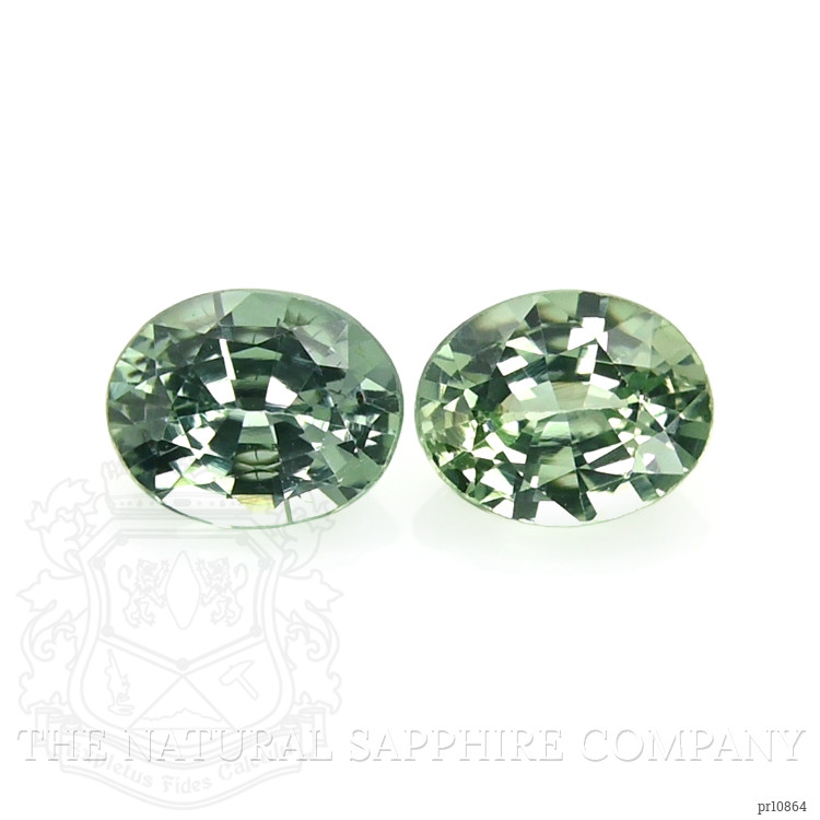 0.82 Ct.Tw. Green Sapphire Pair from Ceylon (Sri Lanka)
