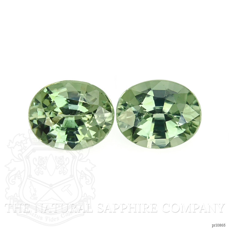 0.86 Ct.Tw. Green Sapphire Pair from Ceylon (Sri Lanka)