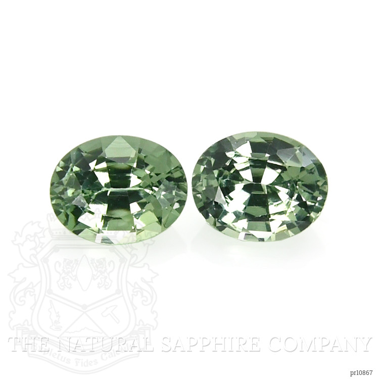 0.97 Ct.Tw. Green Sapphire Pair from Ceylon (Sri Lanka)