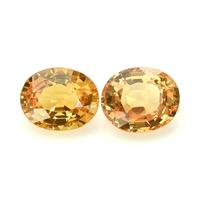 0.95&nbsp;Ct.Tw.Total Carat Weight Yellowish Orange Sapphire Pair from Ceylon (Sri Lanka) Video