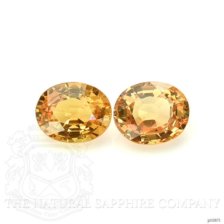 0.95 Ct.Tw. Yellowish Orange Sapphire Pair from Ceylon (Sri Lanka)