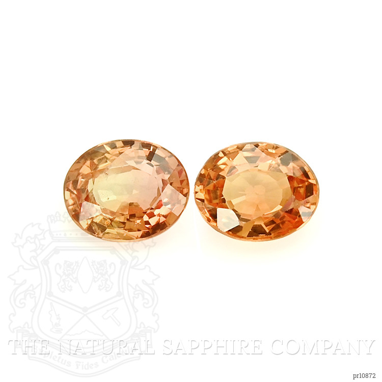 0.81 Ct.Tw. Yellowish Orange Sapphire Pair from Ceylon (Sri Lanka)