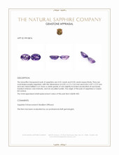 1.05 Ct.Tw.Total Carat Weight Purple Sapphire Pair from Ceylon (Sri Lanka) Appraisal