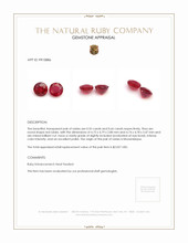 1.21 Ct.Tw.Total Carat Weight Ruby Pair from Mozambique Appraisal