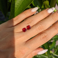 1.86 Ct.Tw.Total Carat Weight Ruby Pair from Mozambique Life Style