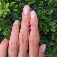 1.16 Ct.Tw.Total Carat Weight Ruby Pair from Mozambique Life Style