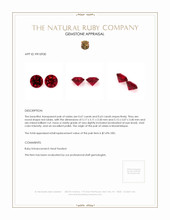 1.30 Ct.Tw.Total Carat Weight Ruby Pair from Mozambique Appraisal